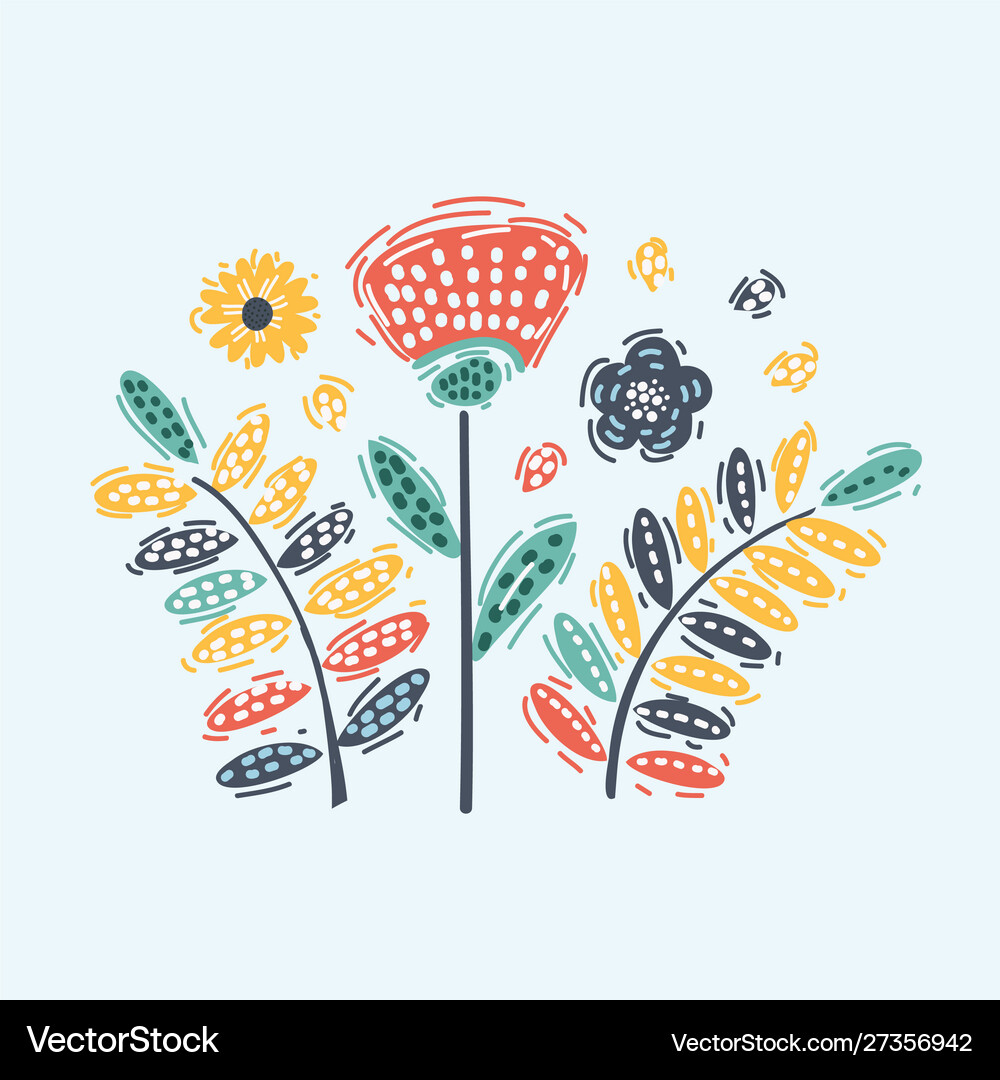 Floral composition Royalty Free Vector Image - VectorStock