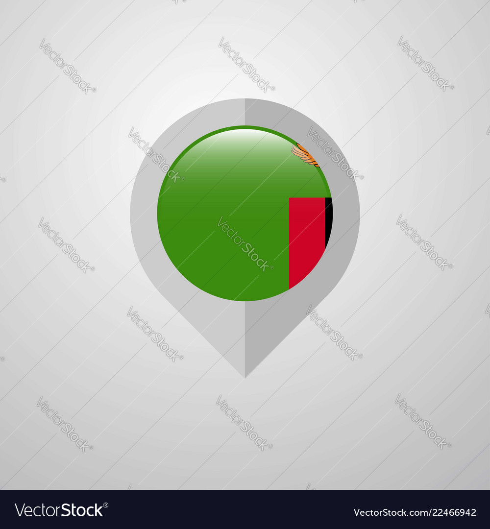 Map navigation pointer with zambia flag design
