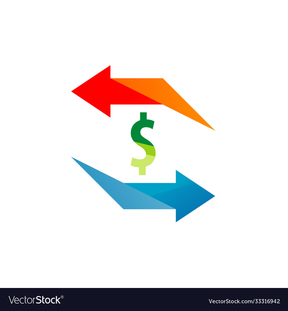 Money change design template Royalty Free Vector Image