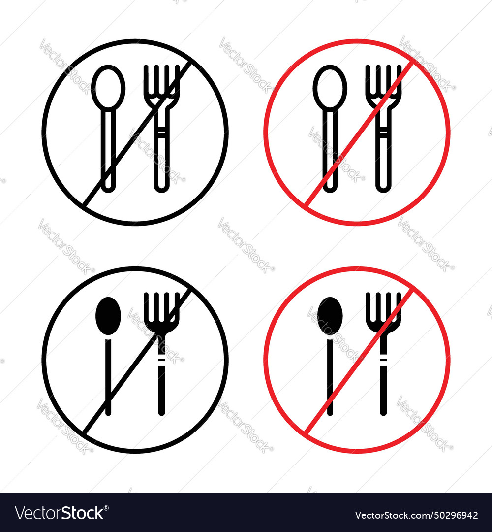 No food icon set ban drink and symbol