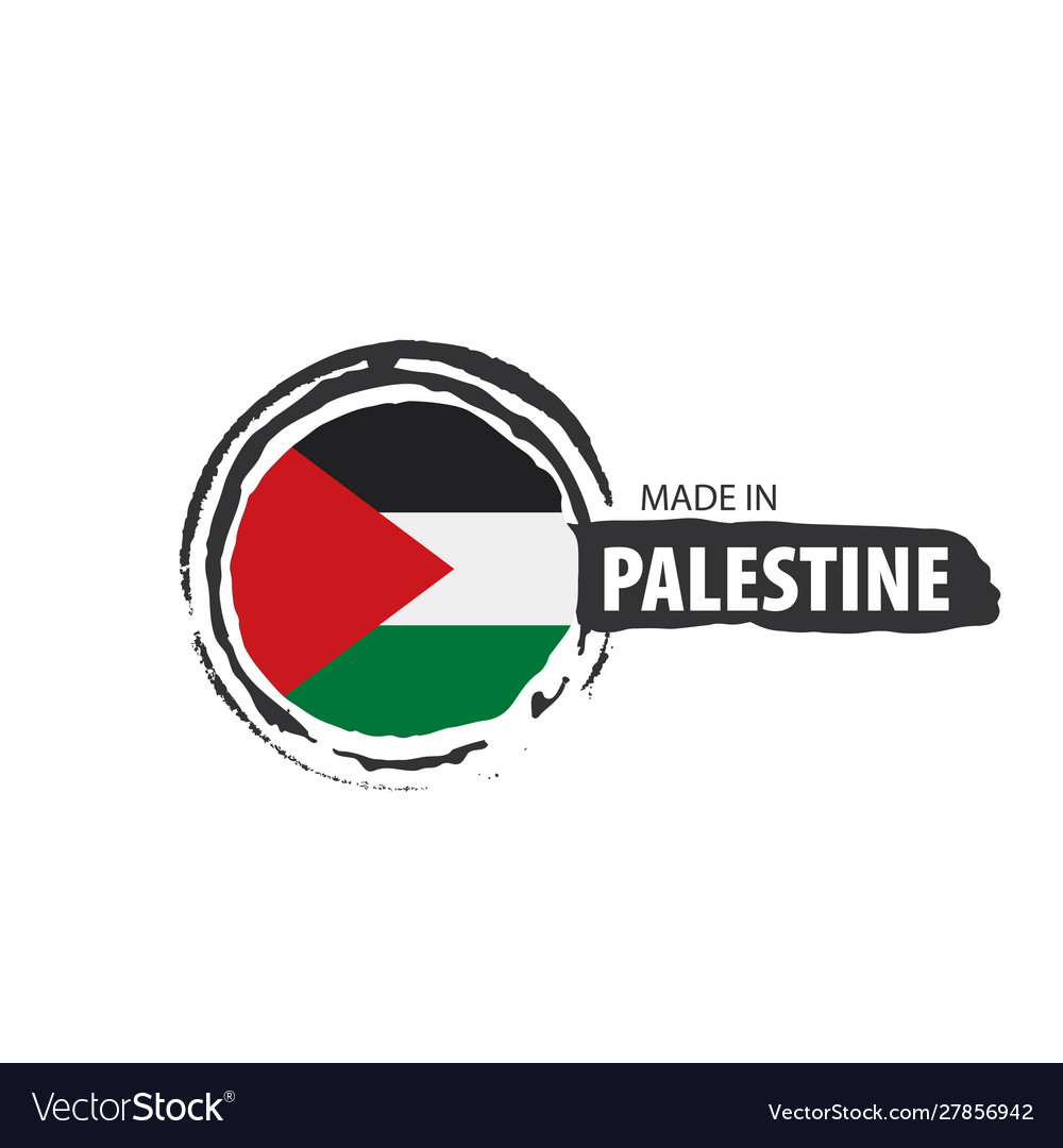 Palestine flag on a white Royalty Free Vector Image