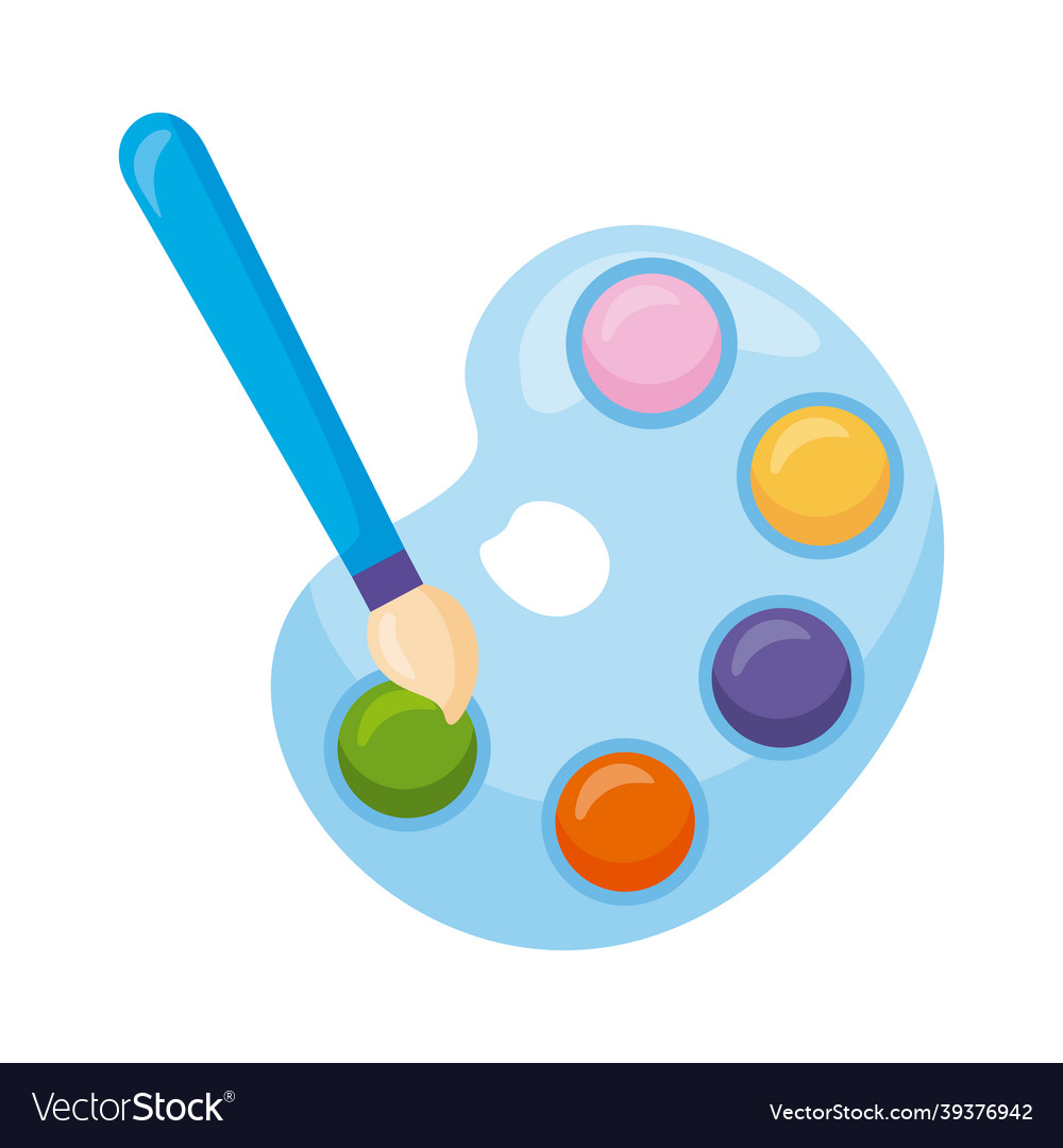 Palette and brush Royalty Free Vector Image - VectorStock