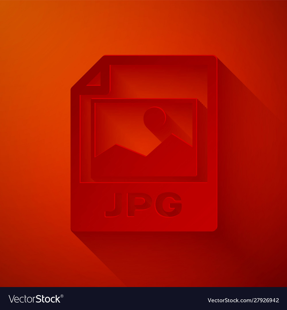 Paper cut jpg file document download image button vector image Paper cut jpg file document download image button