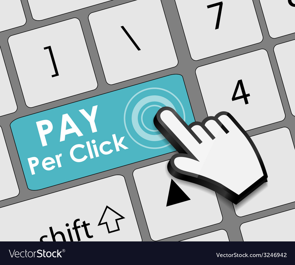Pay per click flat concept for web marketing