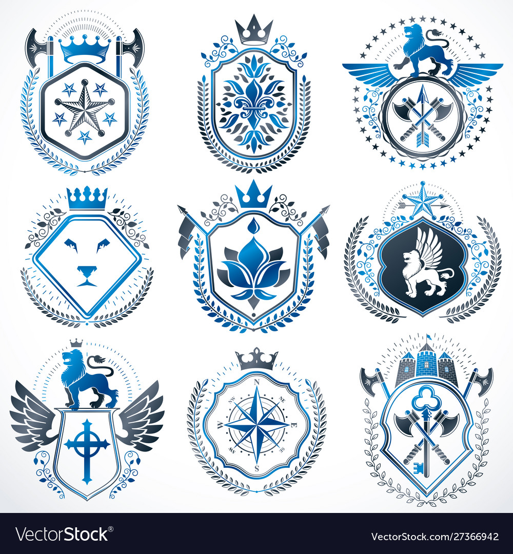 Set retro vintage insignias created Royalty Free Vector