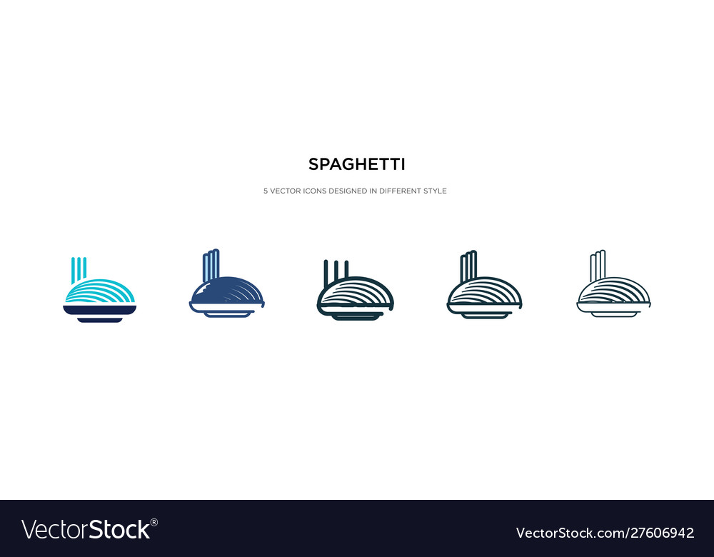 Spaghetti icon in different style two colored vector image Spaghetti icon in different style two colored