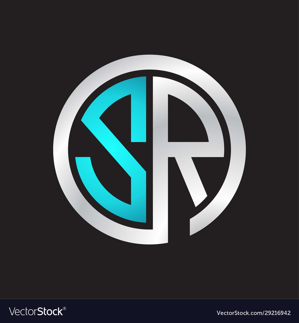 Sr initial logo linked circle monogram
