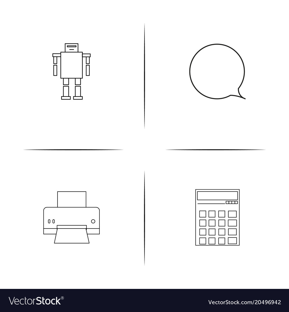 Web and text simple linear icons set outlined