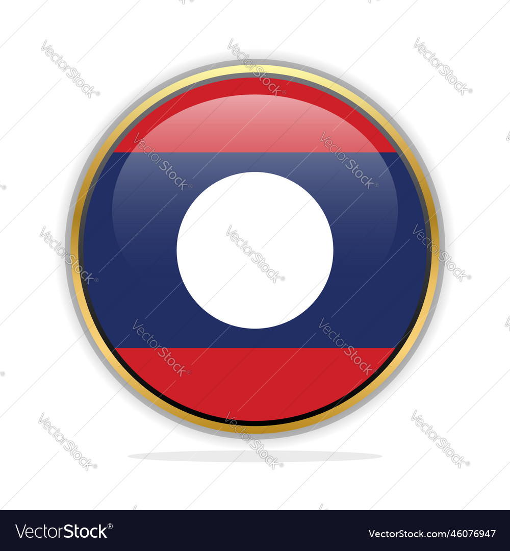 Button flag design template laos Vector Image Button flag design template laos