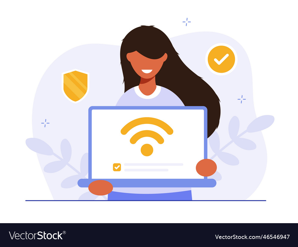 Concept of mobile network wireless internet vector image Concept of mobile network wireless internet