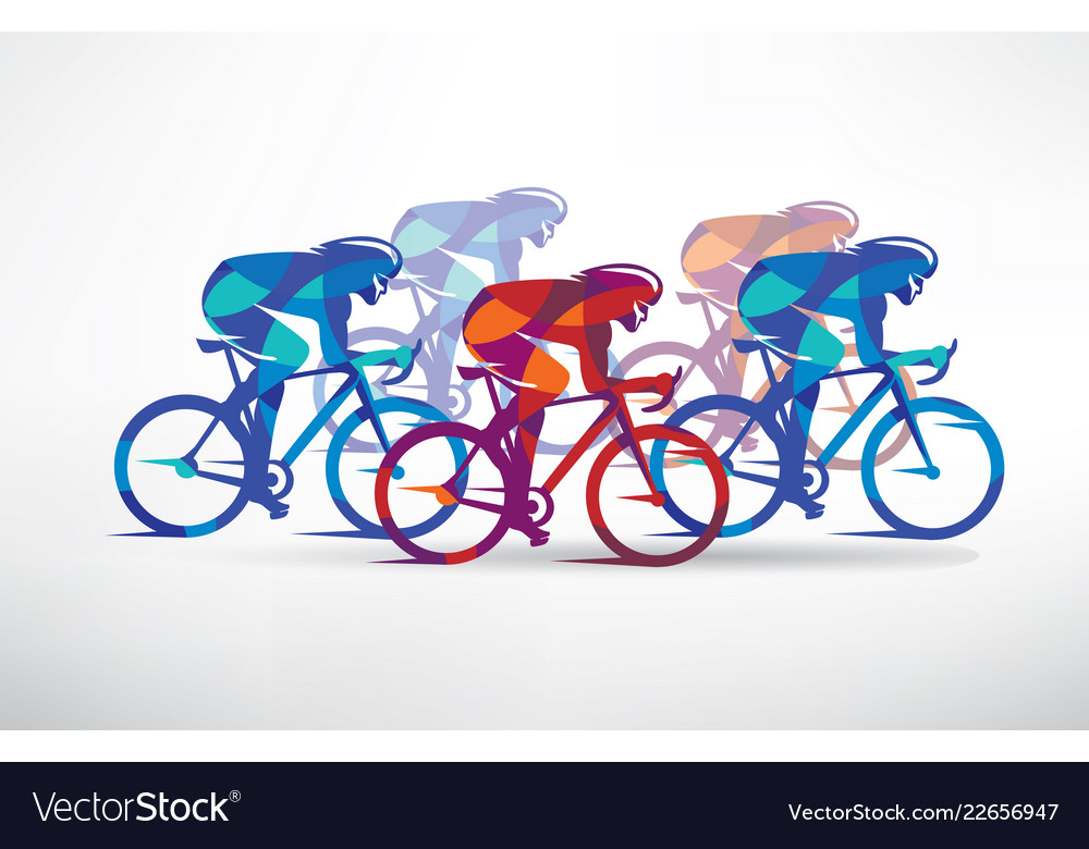 Cycling race stylized background cyclist Vector Image