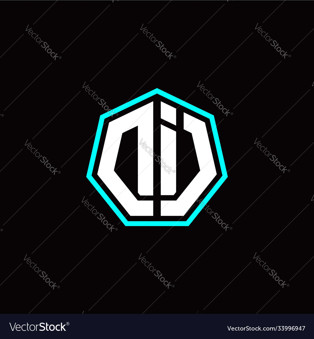 D i initials modern polygon logo template Vector Image D i initials modern polygon logo template