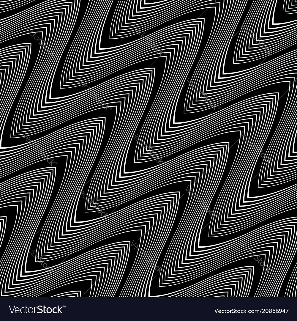 Design seamless monochrome waving pattern vector image Design seamless monochrome waving pattern