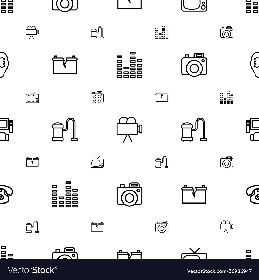 Electronics icons pattern seamless white