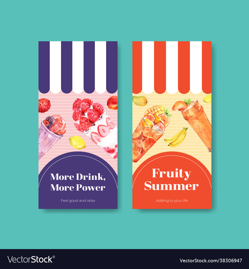 Flyer template with fruits smoothies concept