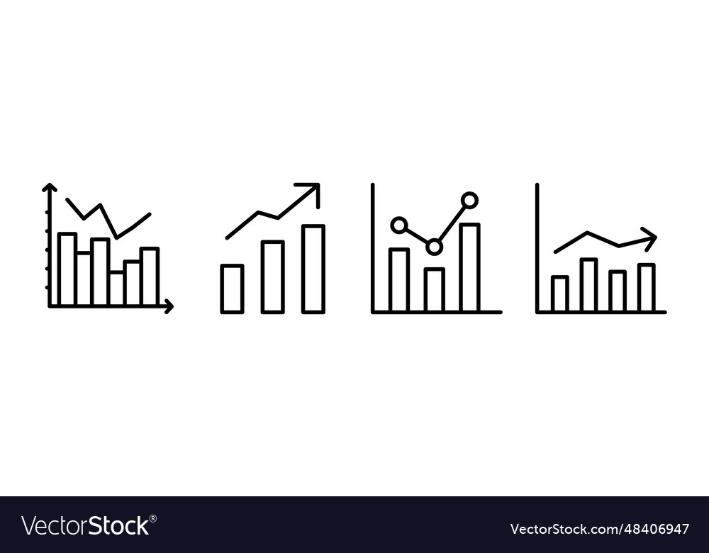Growing graph icon chart Vector Image Growing graph icon chart
