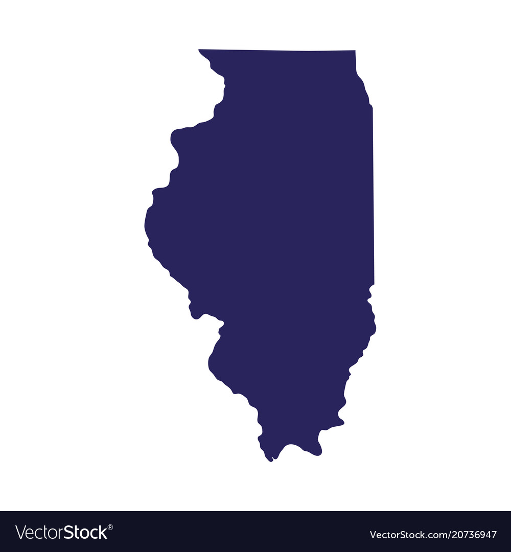 Map of the us state of illinois Royalty Free Vector Image