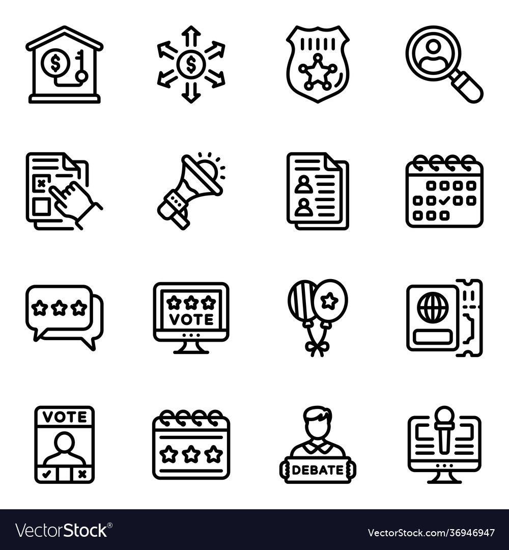 Pack rating and feedback linear icons