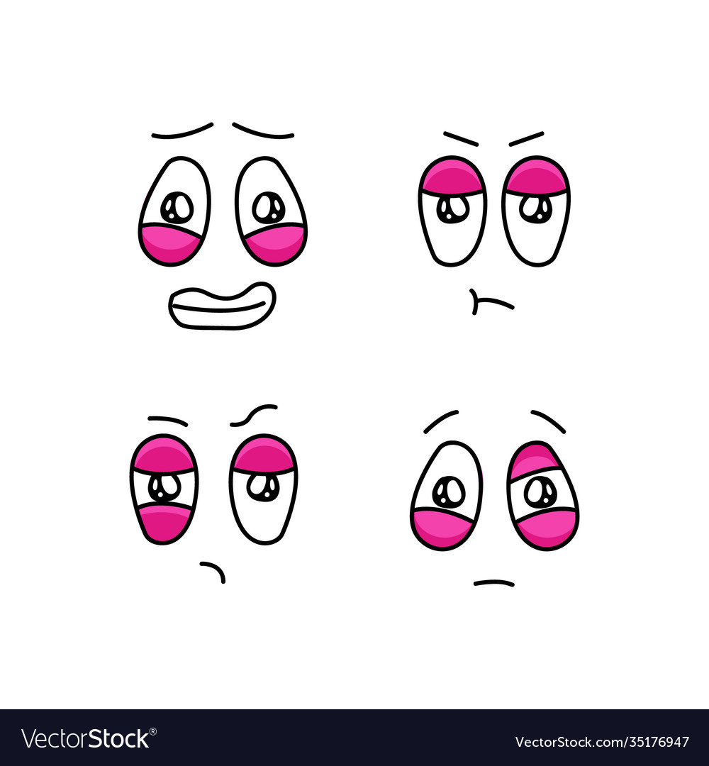 Set funny face expression design
