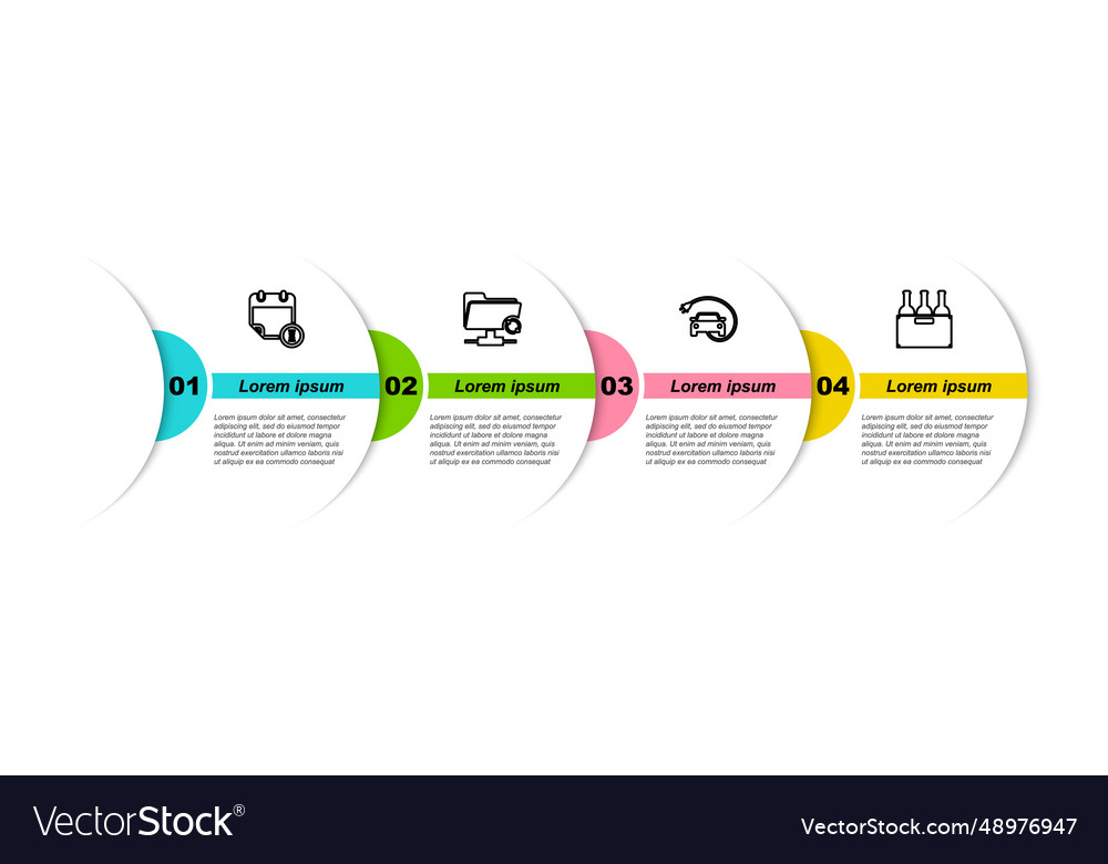 Set line calendar and clock ftp sync refresh vector image Set line calendar and clock ftp sync refresh
