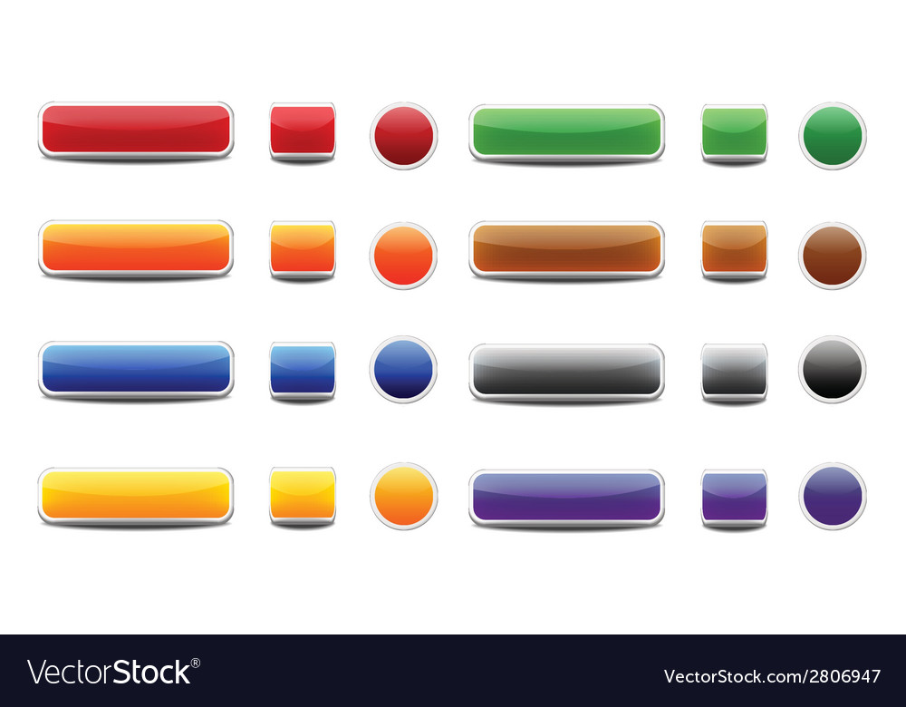 Set of colored web buttons