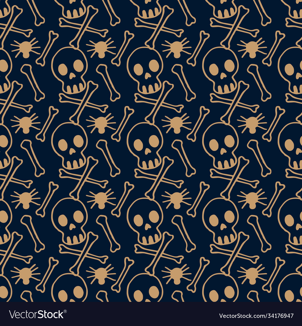 Skull and bones seamless pattern Vector Image Skull and bones seamless pattern