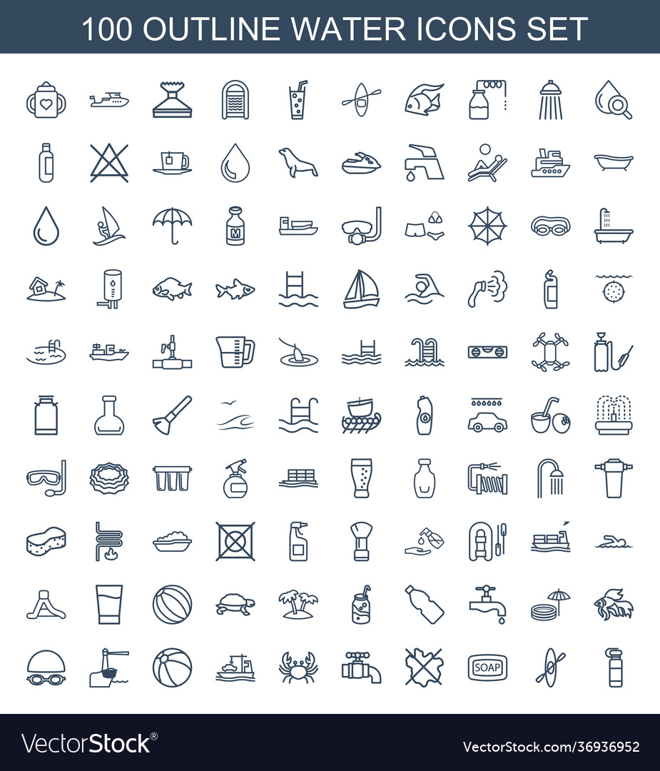 100 water icons