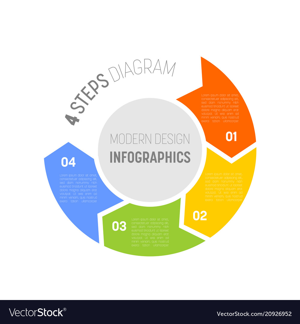 4 Schritt Prozess Infografik