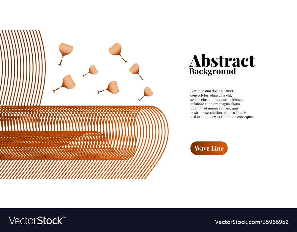 Abstract background with dynamic brown wave lines vector image Abstract background with dynamic brown wave lines