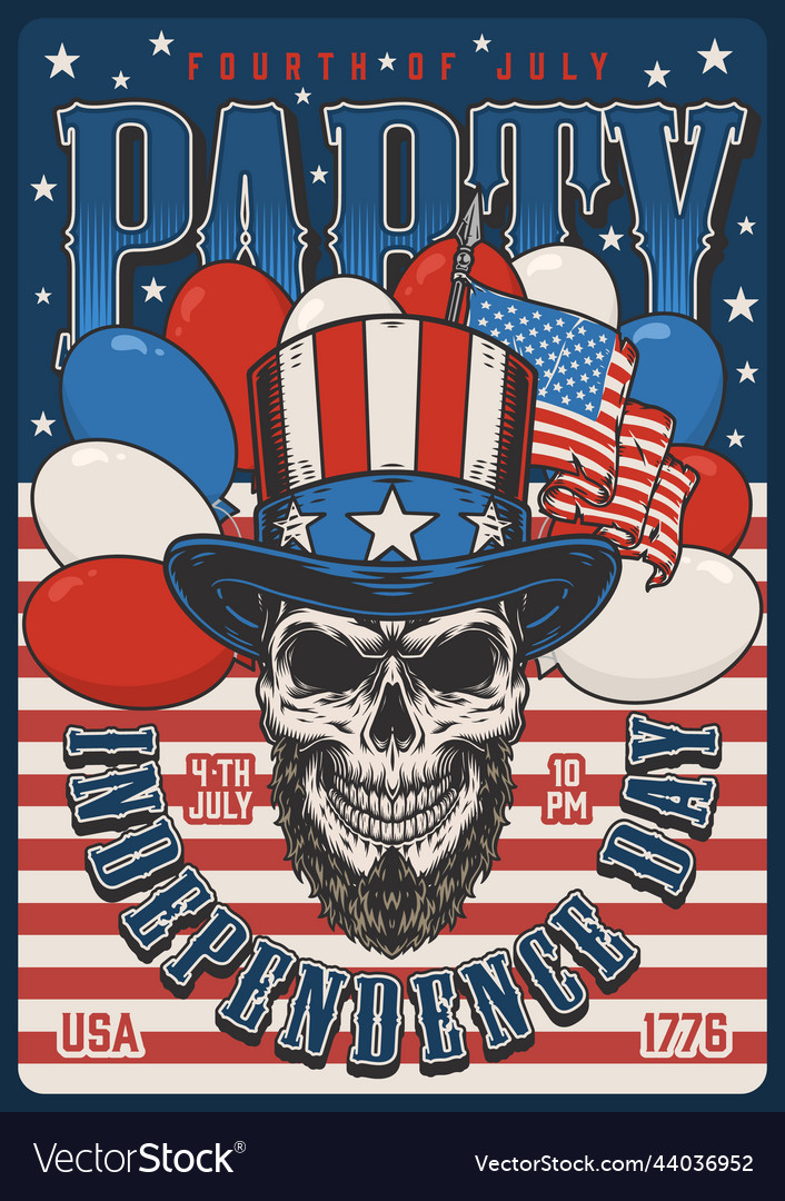 American independence day poster colorful vector image American independence day poster colorful