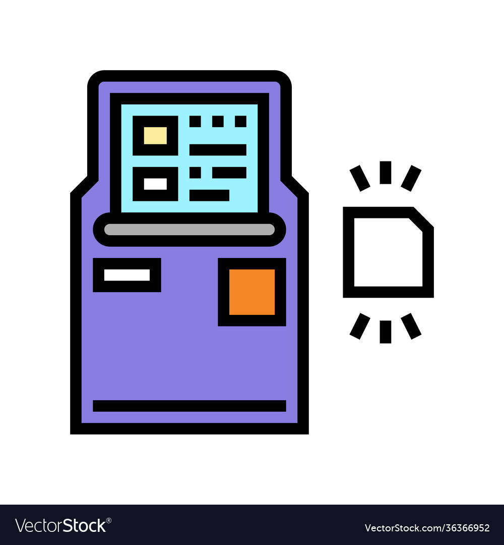 Atm with rfid technology color icon Vector Image Atm with rfid technology color icon