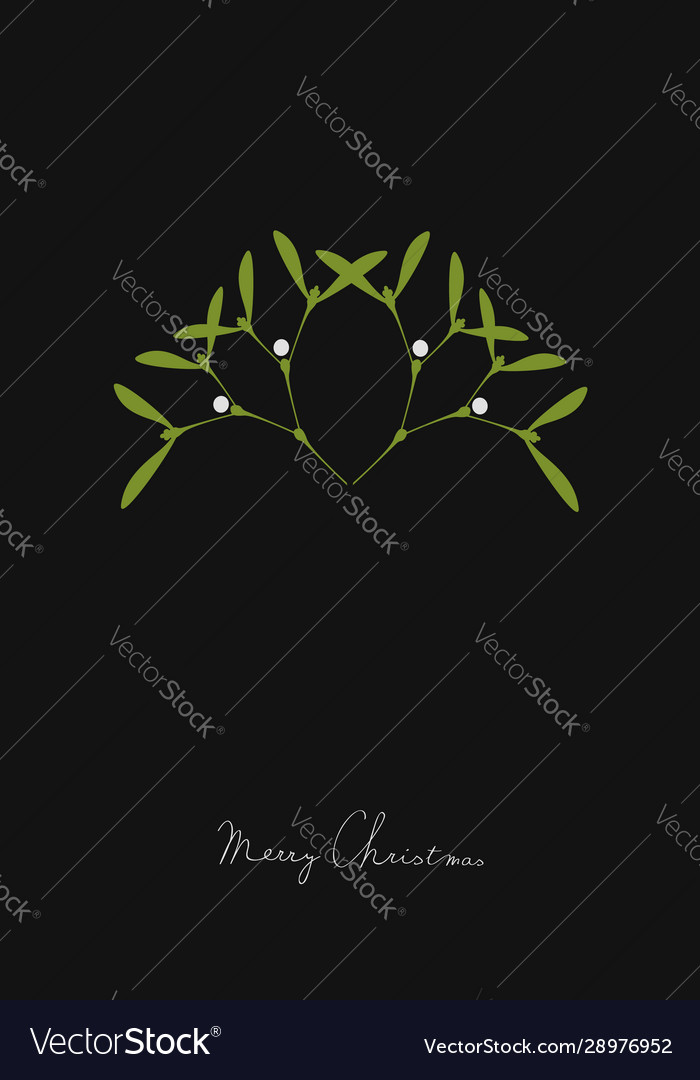 Christmas greeting card with simple mistletoe