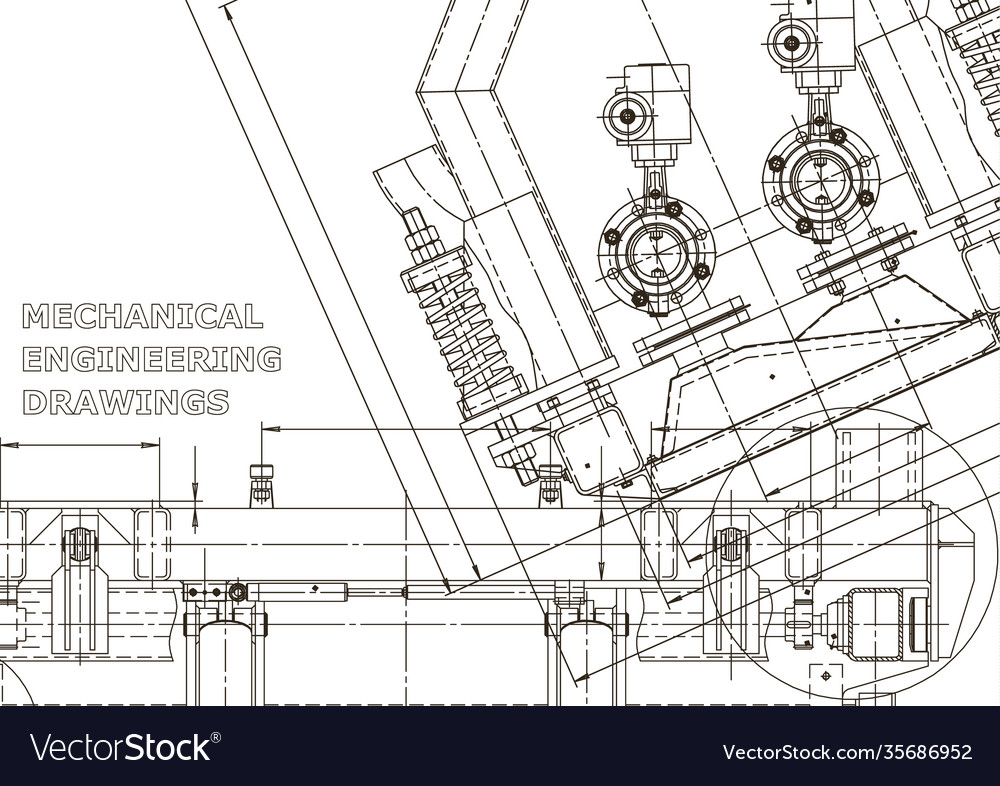 Computer aided design systems blueprint scheme Vector Image