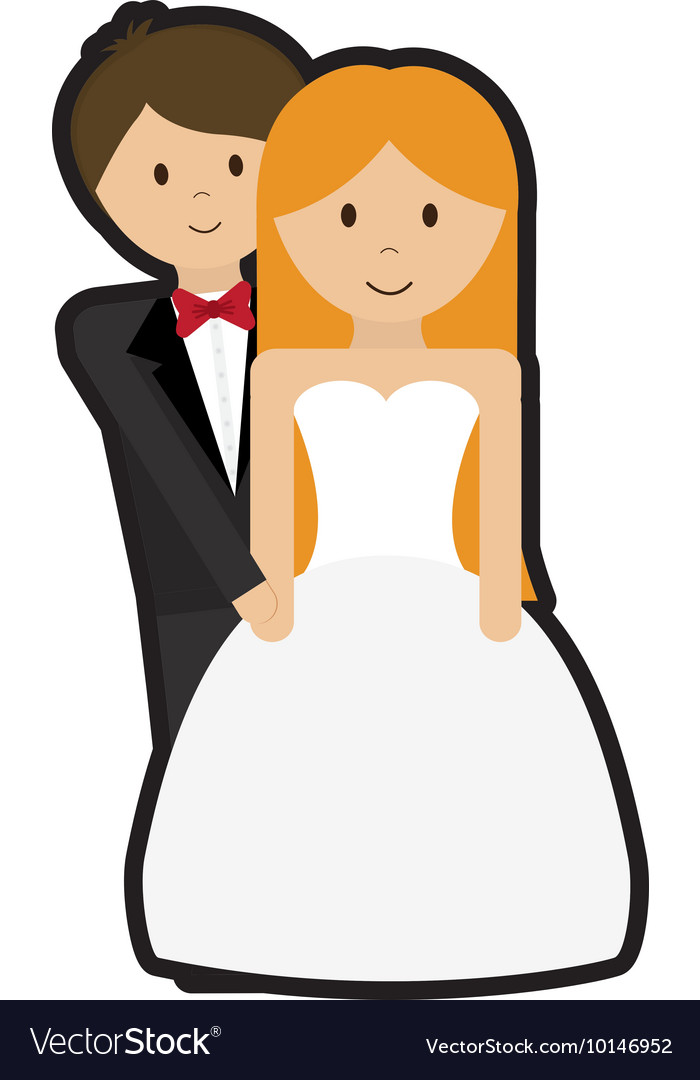 Couple cartoon wedding marriage icon