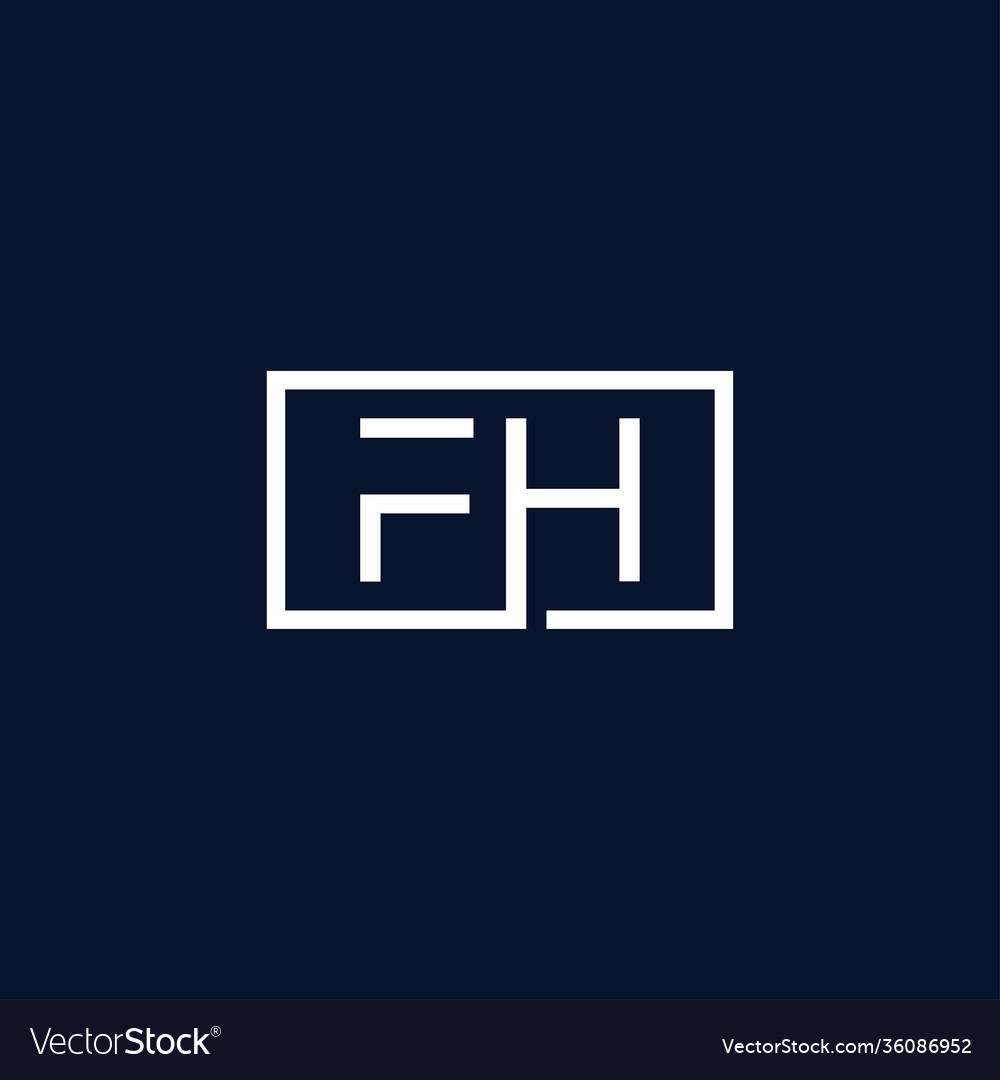 Creative initial letter fh square logo design Vector Image