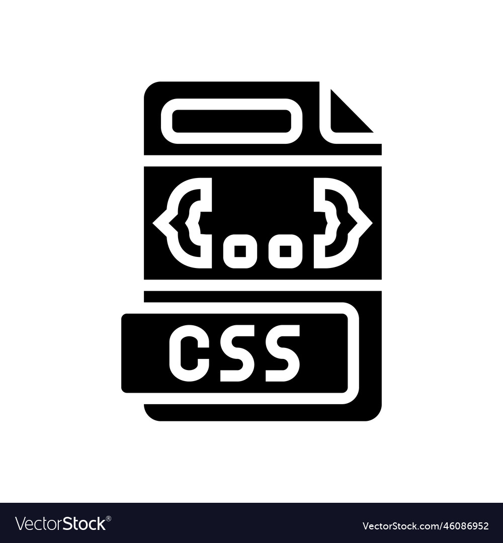 Css file format document glyph icon vector image Css file format document glyph icon