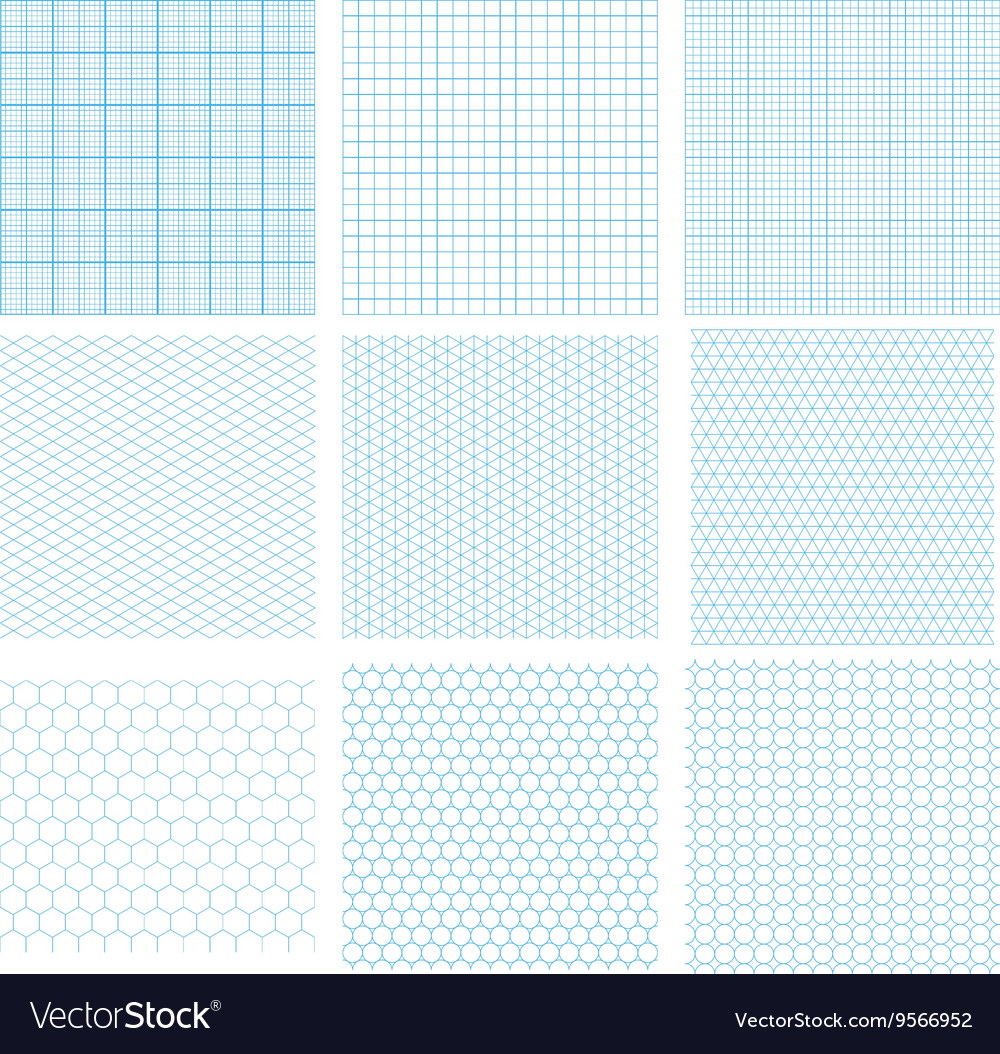 Cyan Geometric Grid Patterns