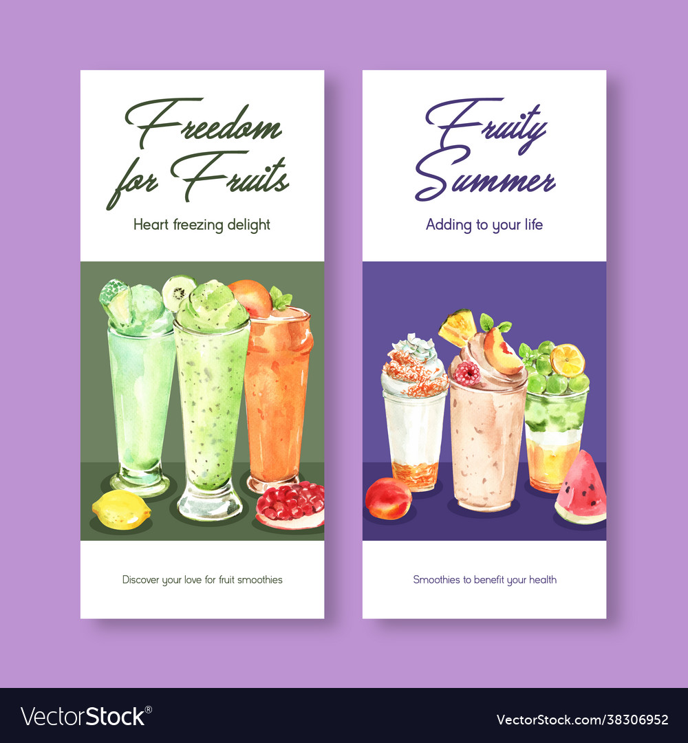 Flyer template with fruits smoothies concept