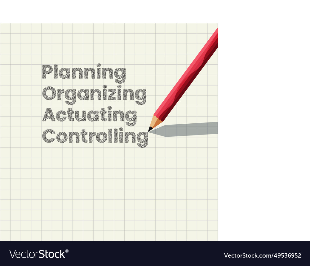 Functions of management in pencil strokes