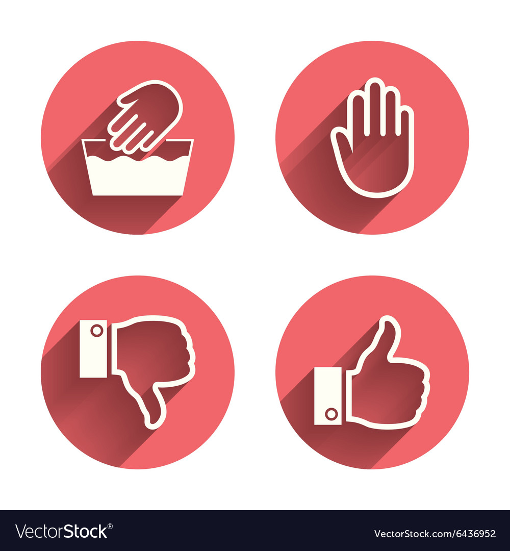 Hand icons like and dislike thumb up symbols Vector Image