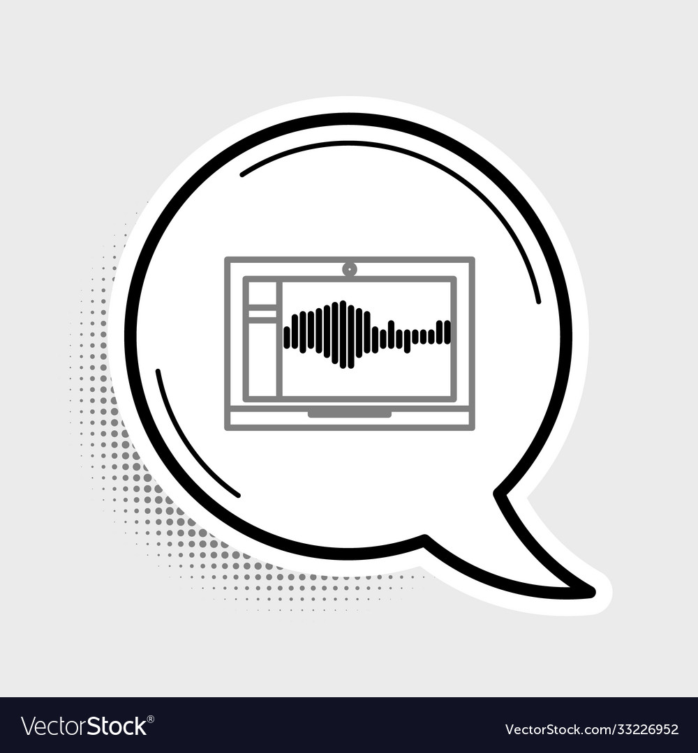 Line sound or audio recorder editor software vector image Line sound or audio recorder editor software