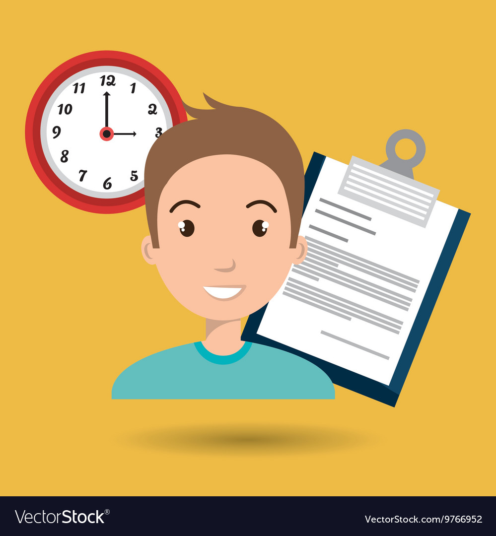 Man with papers isolated icon design