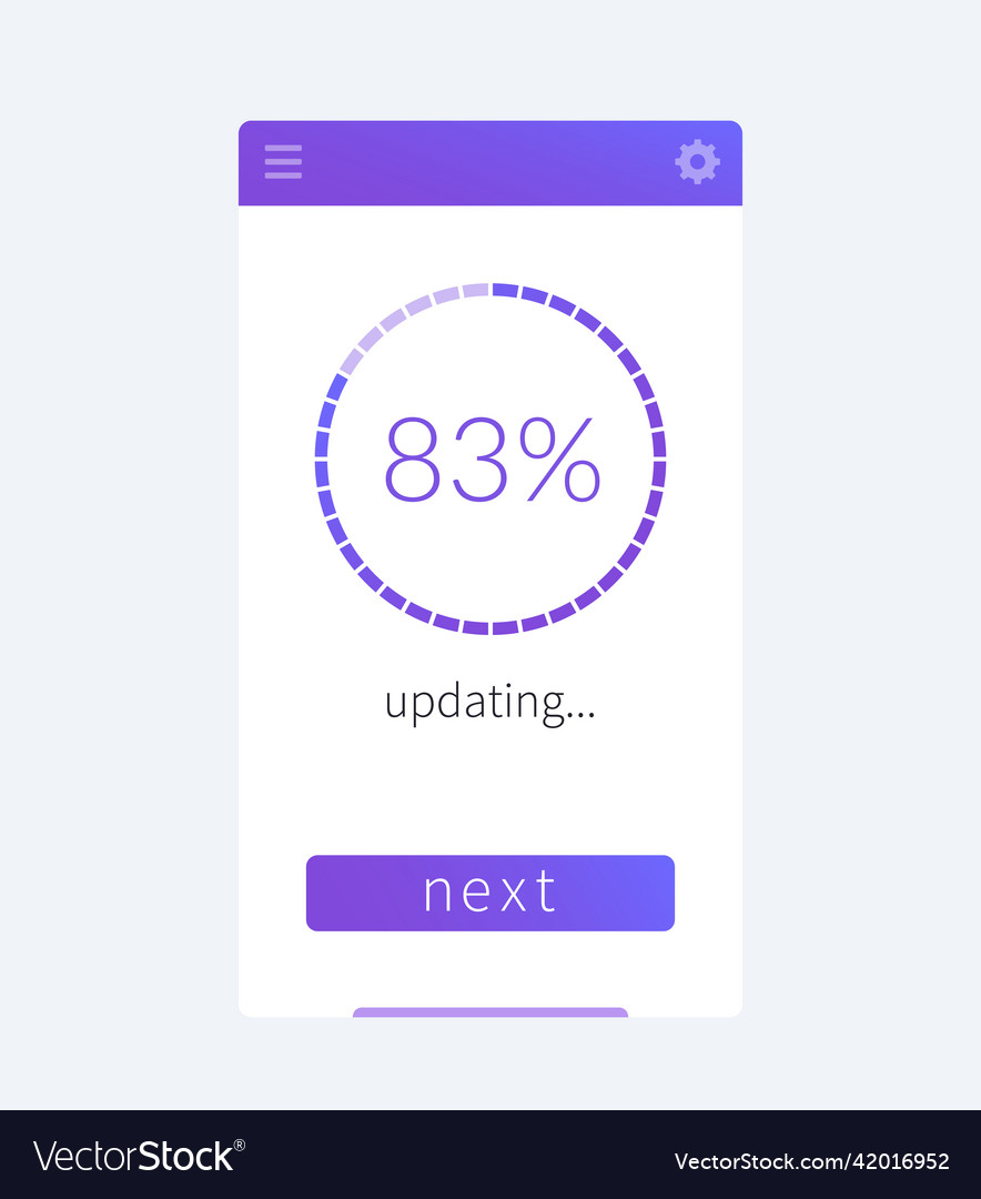 Fortschritt Bildschirm Aktualisierung mobile App ui
