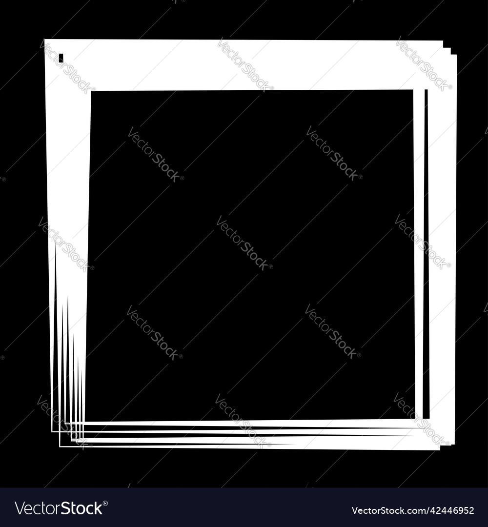 Random square contour frame border element vector image Random square contour frame border element