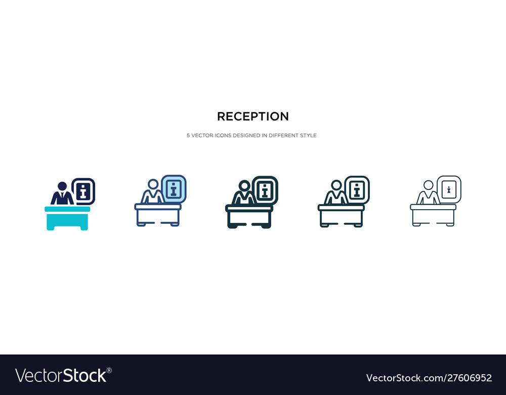 Reception icon in different style two colored Vector Image Reception icon in different style two colored