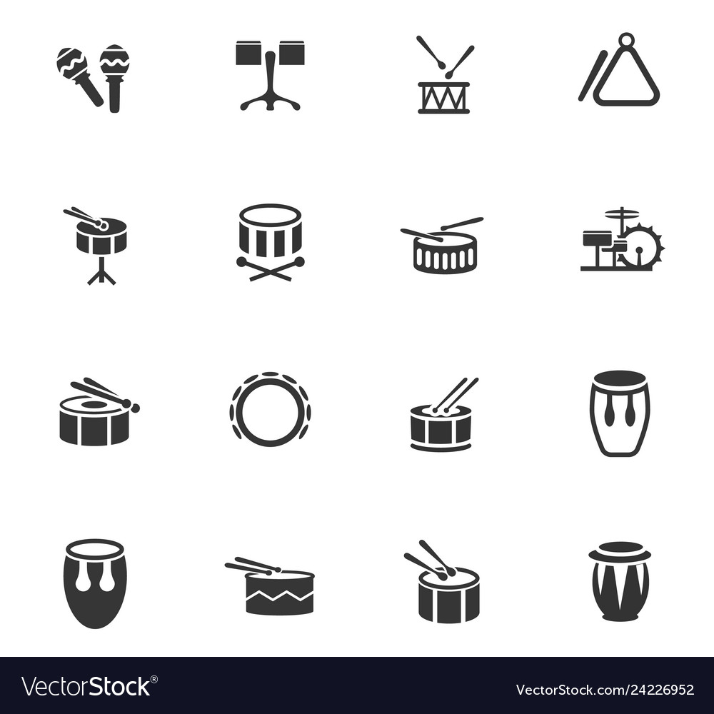 Rhythm instruments icon set