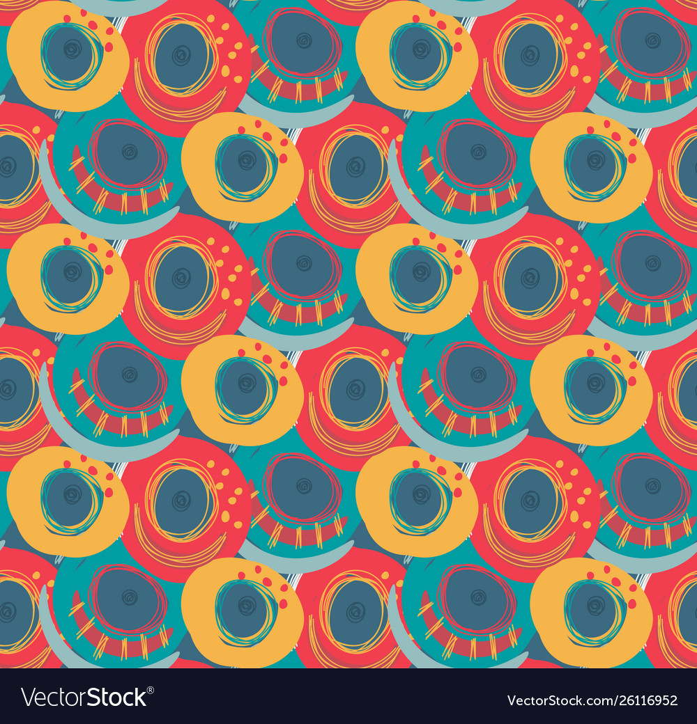Seamless pattern with hand drawn abstract Vector Image Seamless pattern with hand drawn abstract
