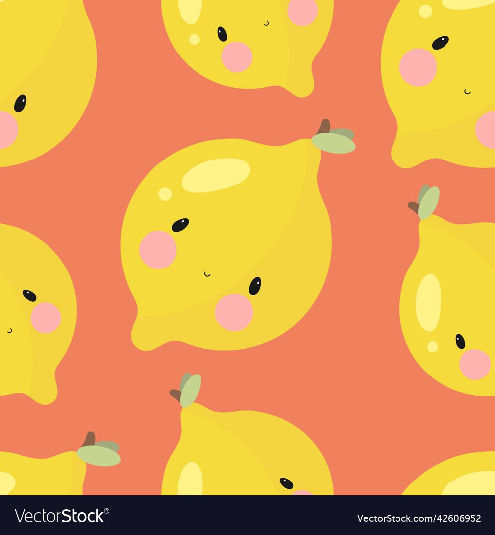 Seamless pattern with lemon vector image Seamless pattern with lemon
