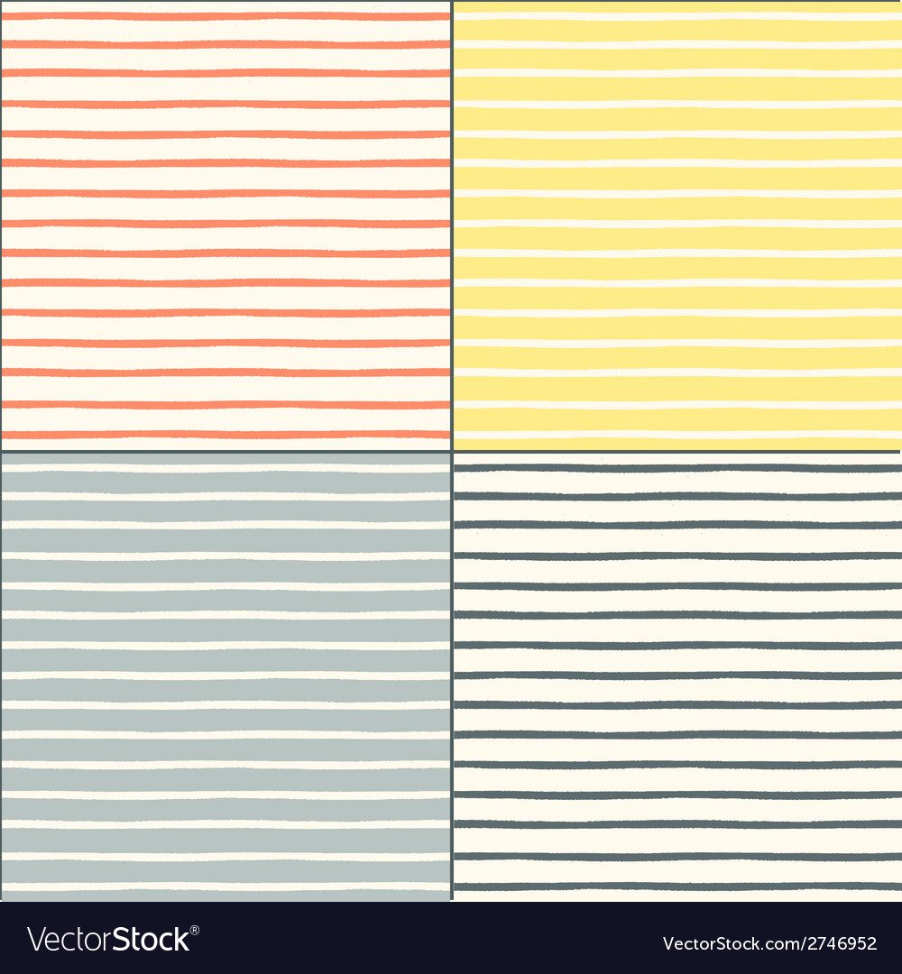 Seamless patterns set with painted stripes