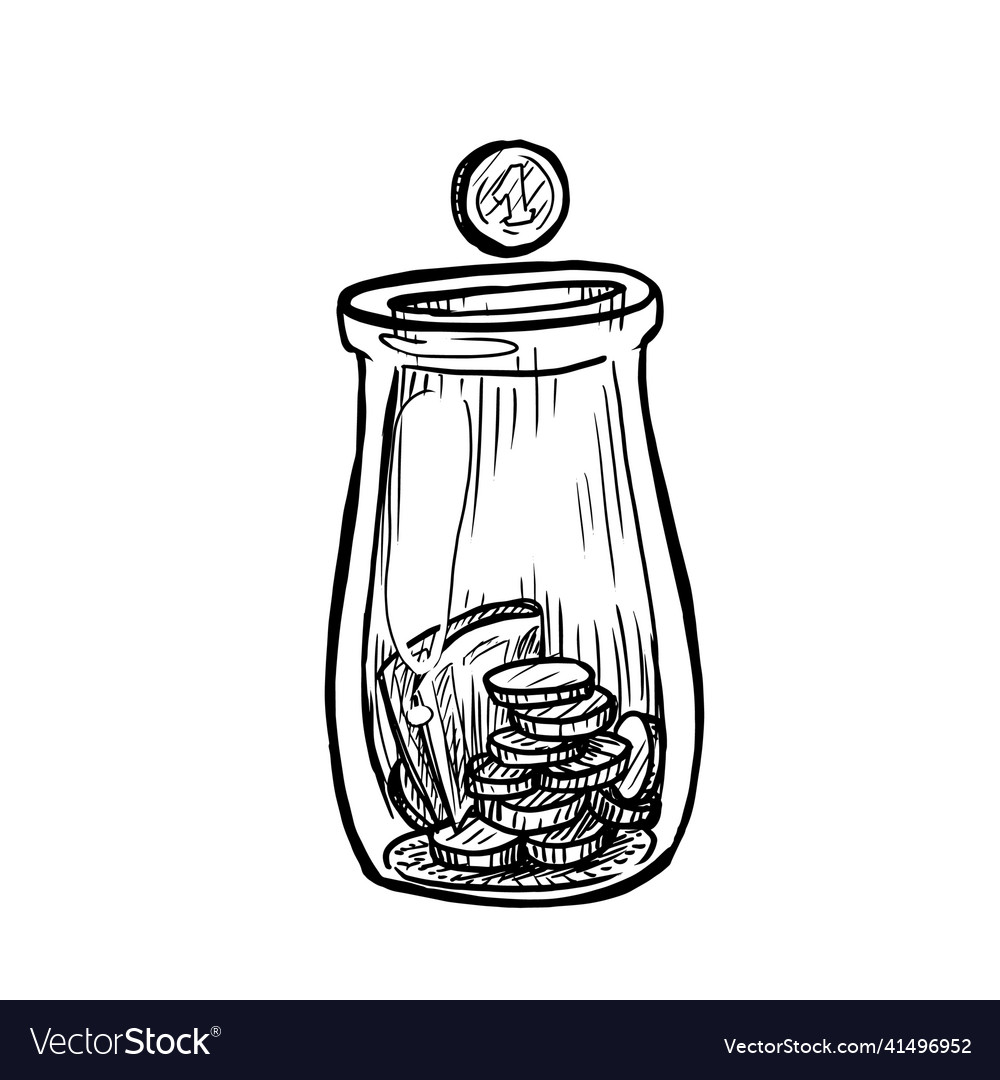 Tip jar on white background Vector Image Tip jar on white background